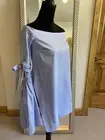 Ellery NWT Cyril Decolletage Top W/ Cone Sleeves in Mid Blue US 4, AU 8 $710