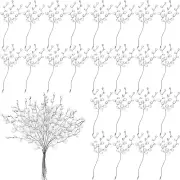 60 Pieces Artificial Bouquets with Acrylic Bead Drop Crystal Flower Stem Branche