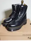 Dr. Martens Jadon Boot Black Smooth Leather Combat Platforms US M 9/W 10
