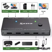 KVM201TC 4K USB-C/HDMI KVM Switch for U Disk Keyboard Monitor Mouse Printer pe66
