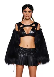 [Club Exx] Primeval Hero Fur Sleeve Top