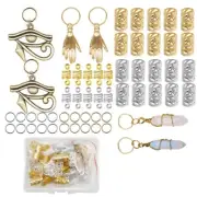 Metal Hair Braid Rings Dreadlocks Hair Cuffs for Hair Accessory with Storage Box