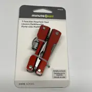 Key Chain Tool 7 Function Pliers Wire Knife Screwdriver Can Opener LED Light Red