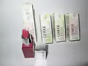 4X Clinique Pop Lip Colour Lipstick with Primer Mini .08 oz. Plum Pop New in Box