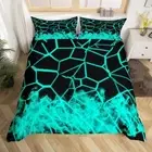 Set Colorful Geometric Stripes Bedding Set - Super Soft Microfiber 3D Printed