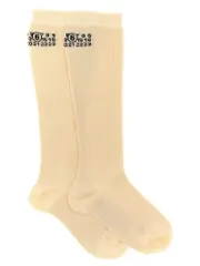 [Mm6 Maison Margiela] Mm6 Maison Margiela-Bootleg Calzini Beige-Donna S