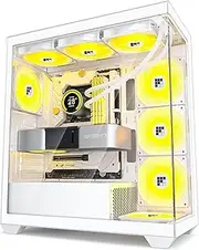 FOIFKIN PC Case - Pre-Installed 3 PWM ARGB Fan, ATX Mid-Tower Gaming PC Case,with Type-C (White, F3)