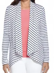 Women’s Coolibar Marietas Sun Wrap Open Front Cardigan UPF 50+ Striped Size XXS