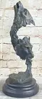 Bronze Sculpture Art Deco Howling Wolf Wolves Hot Cast Quality Figurine Gift NR