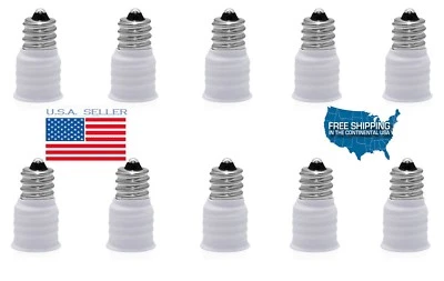 10pcs E12 to E14 Base Edison Light Bulb Lamp Adapter Converter Screw on Sockets