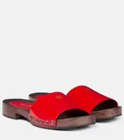 [Miu Miu] Miu Miu Logo patent leather clogs AU 7 red