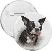 [QWNMD] 5 Pcs Badge Pins Boston Terrier Printed Tin Plate Badge Lapel Pin Pins for Backpacks for Clothes Bags Backpack Hats Jeans and More