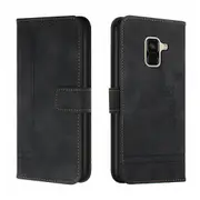 Closure Case with Flip Wallet Stand Function Cover for Samsung Galaxy A6 2018 - Red