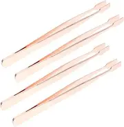 LIFKOME 4Pcs Stainless Steel Lash Tweezers Precision Eyelash Extension Tweezers with Straight Tips Durable Fake Eyelash Applicators for Easy Application and Stamp Use