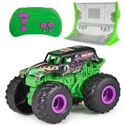 , Official Grave Digger Remote Control Monster Truck with Ramp, Small 1:64 Sc...