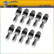 10x Stainless Steel Wheel Tire Valve Stems Hight Pressure Bolt in with Caps Jwoj