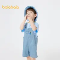 在飛比找蝦皮商城優惠-Balabala嬰兒短褲男童褲子兒童夏裝可愛時尚休閒兒童吊帶