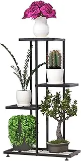 Plant Stand Indoor Outdoor Metal 4 Tier 5 Potted Multiple Flower Pot Holder Shelf Planter Display Shelving Unit for Patio Garden Corner Balcony Living Room