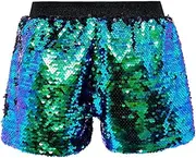 [Cilucu] Girls Sequin Shorts Flip Sparkly Party Summer Short Pants Kids Halloween Birthday Bottoms