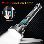 Super Bright Powerful Flashlight Rechargeable Zoom Torch Tactical LED Lamp USB