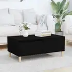 Wooden Coffee Table Black 90x50x36.5cm Modern Sofa Lounge Side Lamp Storage