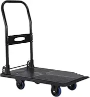Trailer Hand Truck Hand Carts Trolleys Foldable Flatbed Handling Vehicle Silent Cargo Pulling Household Material Handling Tools Home Hand Truck(70x42cm-210kg)