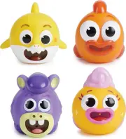 *NEW* Baby Shark Bath Squirt Toy 4 Pack Big Show PinkFong: Kids Toddlers Babies!