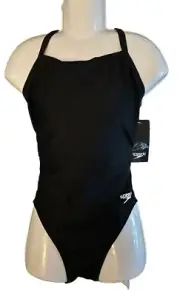 Women's Speedo PowerFlex Eco Swimsuit Size 26 One Piece Black 819006002 NWT Frsh