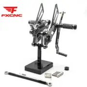 FXCNC Grey Rearsets Foot Pegs Mount For YZF R6 R6S 2006 2007 2008 2009 2010-2016