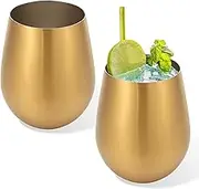 Stainless Steel Stemless Wine Tumbler, Stemless Tumbler Wine Glasses, Triple Insulated StemlessGlass, Insulated Wine Tumbler for Home Restaurants Bars Outdoor, Gift Essentials and Dishwasher Safe.