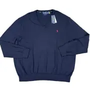 NEW Polo Ralph Lauren Men's 5XB Big Lightweight Knit Sweater V-Kneck Pullover
