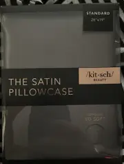 Kit-sch Beauty The Satin Pillowcase Charcoal Gray Standard Size