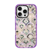 iPhone 16 Pro Impact Case MagSafe Compatible Art Deco Marble Tiles in Soft Pastel on transparent 2