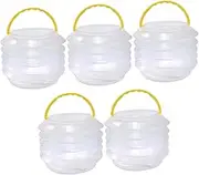 DOITOOL 5 Sets Pencil Holder Collapsible Camping Painting Bucket Collapsible Bucket Brush and Cleaning Wash Paint Washing Foldable Brush Plastic