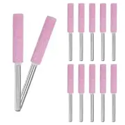 12-Pack 3/16 Inch Titanium Plated Diamond Chainsaw Sharpener [3mm Pink]