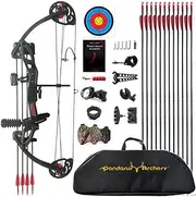 PANDARUS Compound Bow Archery for Youth and Beginner, Right Handed,19”-28” Draw Length,15-29 Lbs Draw Weight Adjustable, 260 fps Hunting Bow Kit