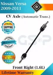 GSP OEM Front Right CV Axle For 2009-2011 Nissan Versa 1.6L Automatic Lifetime W (for: Nissan)
