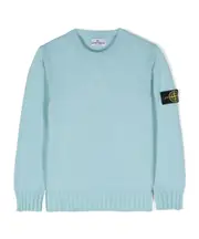 Stone Island Junior Logo Patch Crewneck Jumper 8Y,14Y,10Y Aqua
