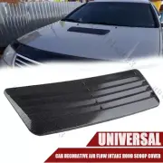 CARBON FIBER BLACK Decorative Air Flow Intake Hood Scoop Vent Bonnet Cover Trim