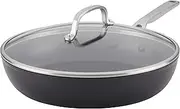 KitchenAid Hard Anodized Induction Nonstick Fry Pan/Skillet with Lid, 12.25 Inch, Matte Black