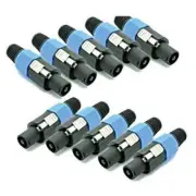 Mr. Dj SPMH5x2 10 pcs Speakon Male Head Connector Allows for Speaker Cables