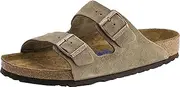 [Birkenstock] Unisex Arizona Taupe Suede Soft Foot Bed Sandals