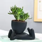 1Pack Small Human Head Succulent Planter-Creative Ceramic Desk Table Mini