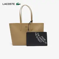 在飛比找momo購物網優惠-【LACOSTE】母親節首選包款-織面壓紋雙面托特包(卡其色