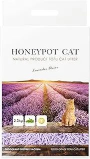 Biodegradable Honeypot Tofu Cat Litter Flushable Litter | Lavender | Dust Free | Strong Deodoriser | Clumping | Pet Friendly | 8 Bags 48L