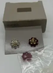 Vintage Avon Christmas Convertible Snowflake Pierced Earrings Goldtone New W/Box