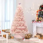 Costway1.8 M Artificial Hinged Christmas Tree with Sturdy Metal Stand for Home