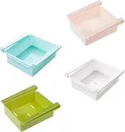 COLLBATH 4pcs Slide Fridge Space Saver Fridge Rack Organizer Pp Material Easy Access Maximize Storage