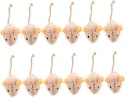 VERDANVERSE 12Pcs Cat Mouse Interactive Chew for Indoor Cats Soft Mice Shape Lightweight and Durable for Play and Engagement