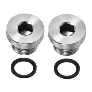 2 Pcs M16 x 1.5 Stainless Steel Internal Hex Head Socket Pipe Fitting (Silver)